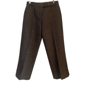 Leon Max Limited Edition Brown Wool Plaid Cropped Trousers – Women's Size 4